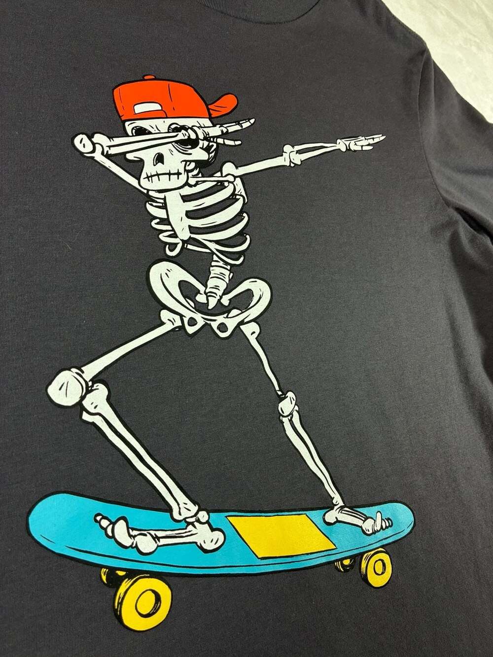 Wonder Nation Skeleton Skater T-Shirt Size XL 14-16 Gray Graphic Tee